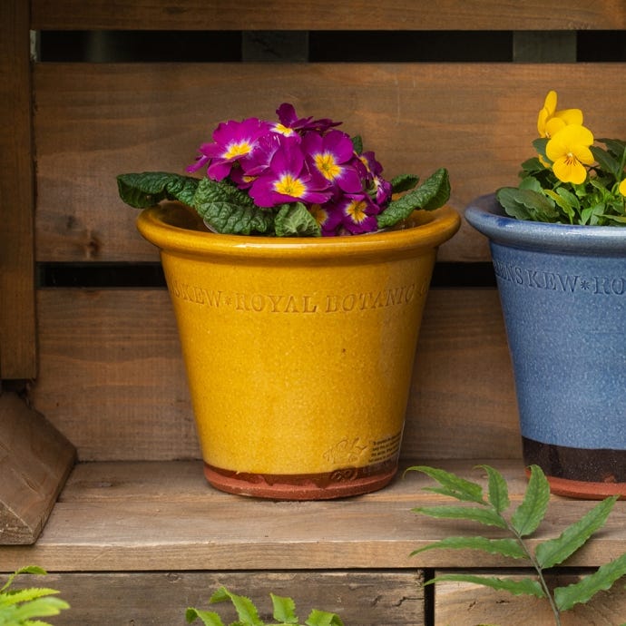 Kew Small Glazed Pot, Yellow
