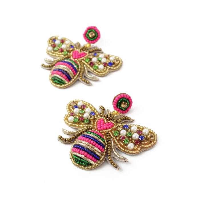 Kew x My Doris Love Bee Beaded Earrings