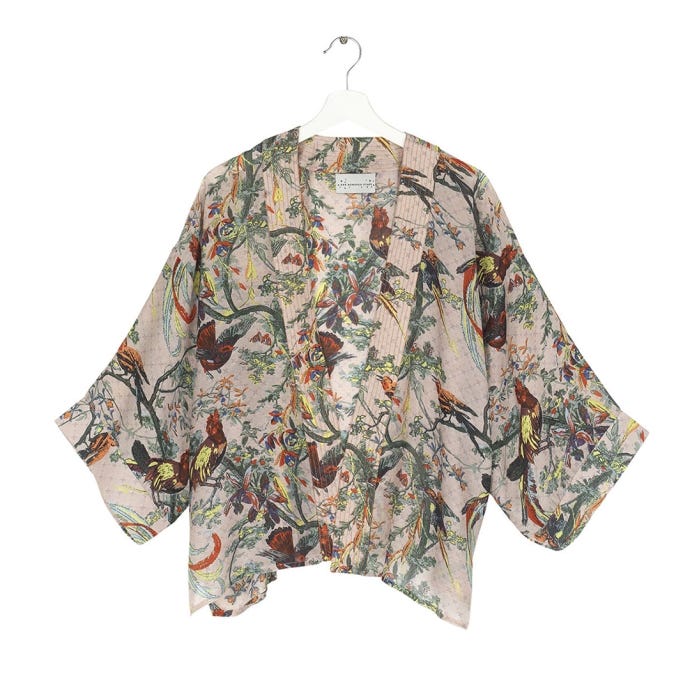 One Hundred Stars Chinoiserie Pink Kimono