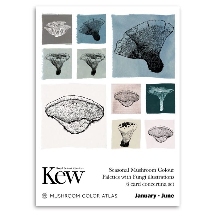 Kew Mushroom Colour Atlas Jan to June Concertina Postcards