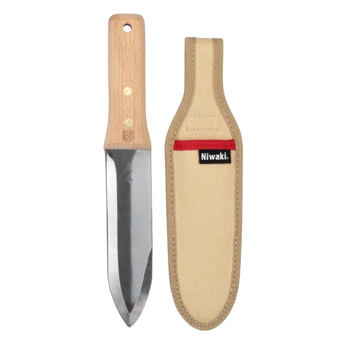 Niwaki Hori Hori Pro, Japanese Weeding Trowel & Canvas Sheath