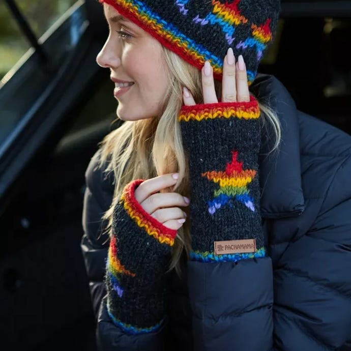 Rainbow Star Handwarmers, Charcoal