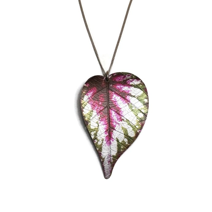 Peacock Prayer leaf Necklace 