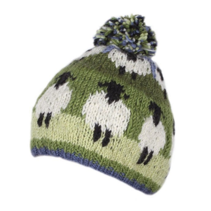 Sheep Wool Bobble Hat