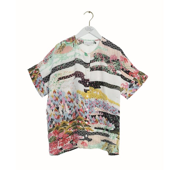 One Hundred Stars Tea Blouse Spring White