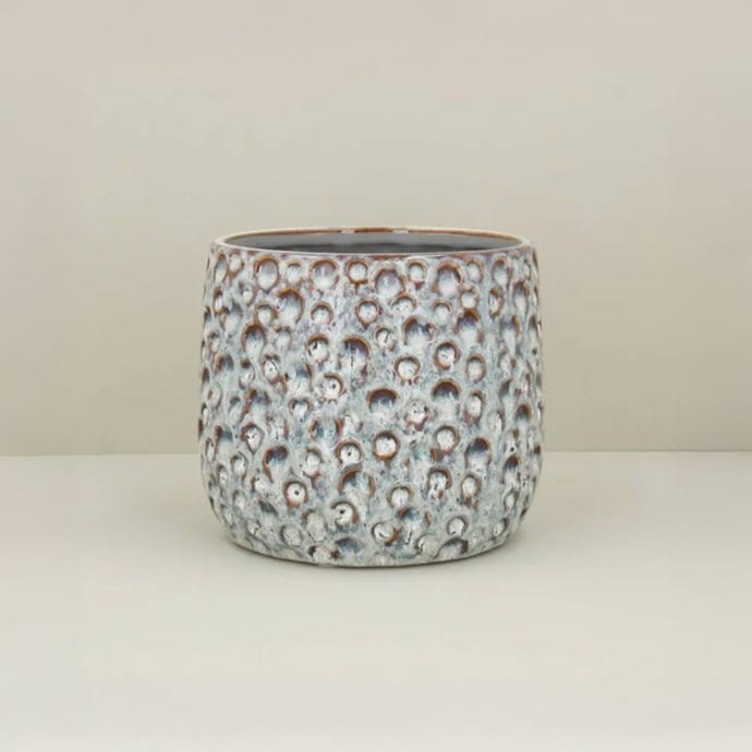 Reactive Glaze Moon Stoneware Pot Cover, Small