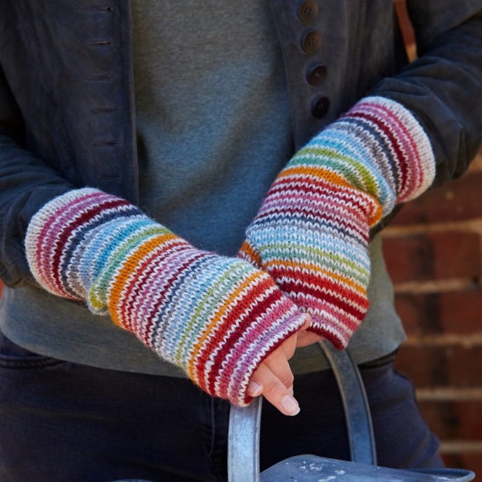 Rainbow Stripe Wristwarmers