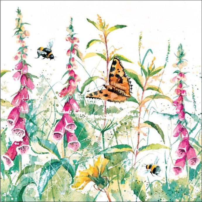 Summer Meadow Recycled Greetings Card
