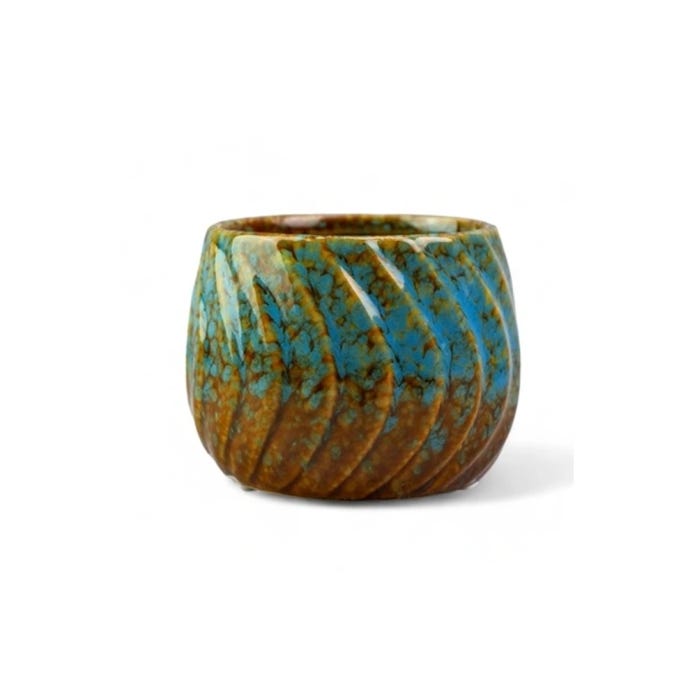Blue and Brown Mini Pot, 6cm