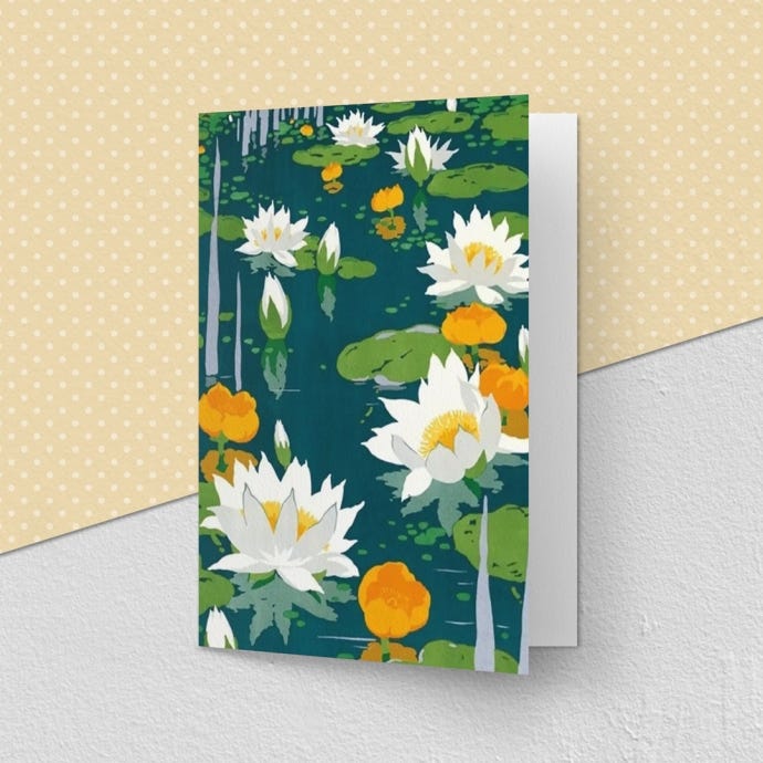 TFL Kew Gardens Water Lilies Greeting Card