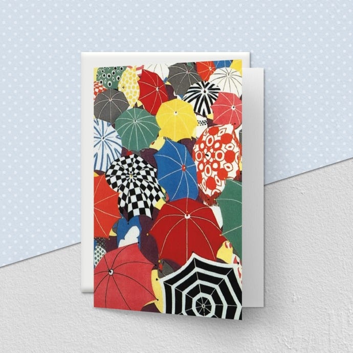 TFL Summer Sales Umbrellas Greeting Card