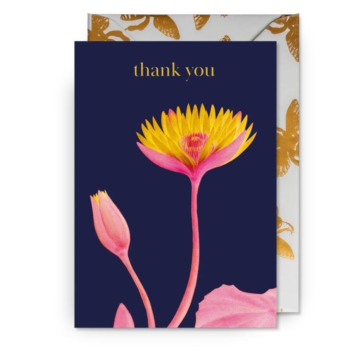 Kew Thank You Water Lily Greeting Card