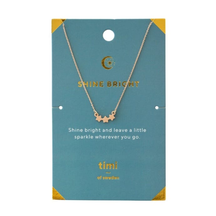 Three star gold plated necklace