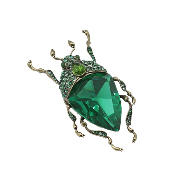 Vintage Green Bug Brooch