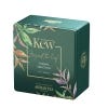 Royal Botanic Gardens, Kew x Ahmad Tea. Beautiful tin reads: Beyond the leaf Teabag selection. 4x10 teabags. A unique partnership with AHMAD TEA. LONDON. Features gold Kew logo on the side of the tin. 