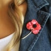 Alexander Thurlow Brooch, Red Poppy Silver