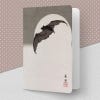 Bat in Full Moon Greeting Card