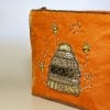 Kew x My Doris Beaded Beehive Coin Purse, Orange, embroidery detail