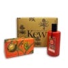 Bergamot and Ginger Eau de Toilette and Soap in front of Kew gift box with red shred