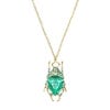 Vintage Green Bug Pendant Necklace