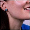 Kew x Bill Skinner Butterfly Stud Earrings, Blue - on model