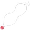 Pink Camellia pendant on silver plated chain.