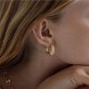 Chunky Organic Texture Hoop Earrings - on model
