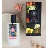 Eau de toilette with beautiful packaging with floral illustrations.