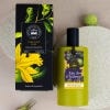 Kew Eau de toilette 'Narcissus Lime' and bottle with botanical illustration.