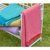 Festival Recycled Cotton Throw, Blue & Green