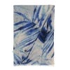 Leaf Print Cotton Scarf, Blue