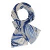 Leaf Print Cotton Scarf, Blue