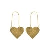 Hammered Heart Drop Earrings