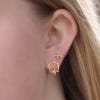 Hexagon Bumble Bee Stud Earrings, Gold