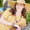 Kantha Graduated Bead Statement Necklace, lifestyle image
