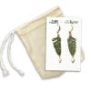 Kew x Nordic Flowers Earrings, Ferns & Pearls with cotton gift bag
