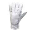 Image of the left gardening glove in white leather