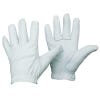 Image of left and right gloves in white leather
