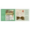Inner pages of Love from Kew book displaying postcards and text.