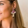 featuring My Doris, Pink Mushroom Beaded Earrings