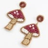 My Doris, Pink Mushroom Beaded Earrings