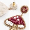 My Doris, Pink Mushroom Beaded Earrings