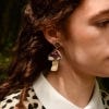 My Doris, Pink Mushroom Beaded Earrings - model image