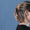 Yellow & Fern Round Claw Clip from Nordic Flowers - on model