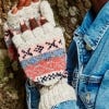Classic Fairisle Gloves Mitts, Oatmeal