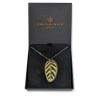 Peacock Prayer Leaf Necklace in its original box