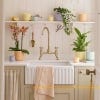Positano Apricot Geo Planter, lifestyle image