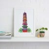 Lifestyle image of The Pagoda at Kew from 'I drew this' A4 Print