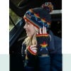 Rainbow Star Bobble Beanie Hat, Charcoal