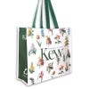 Recycled Plastic Green Floral Shopping Bag, close up